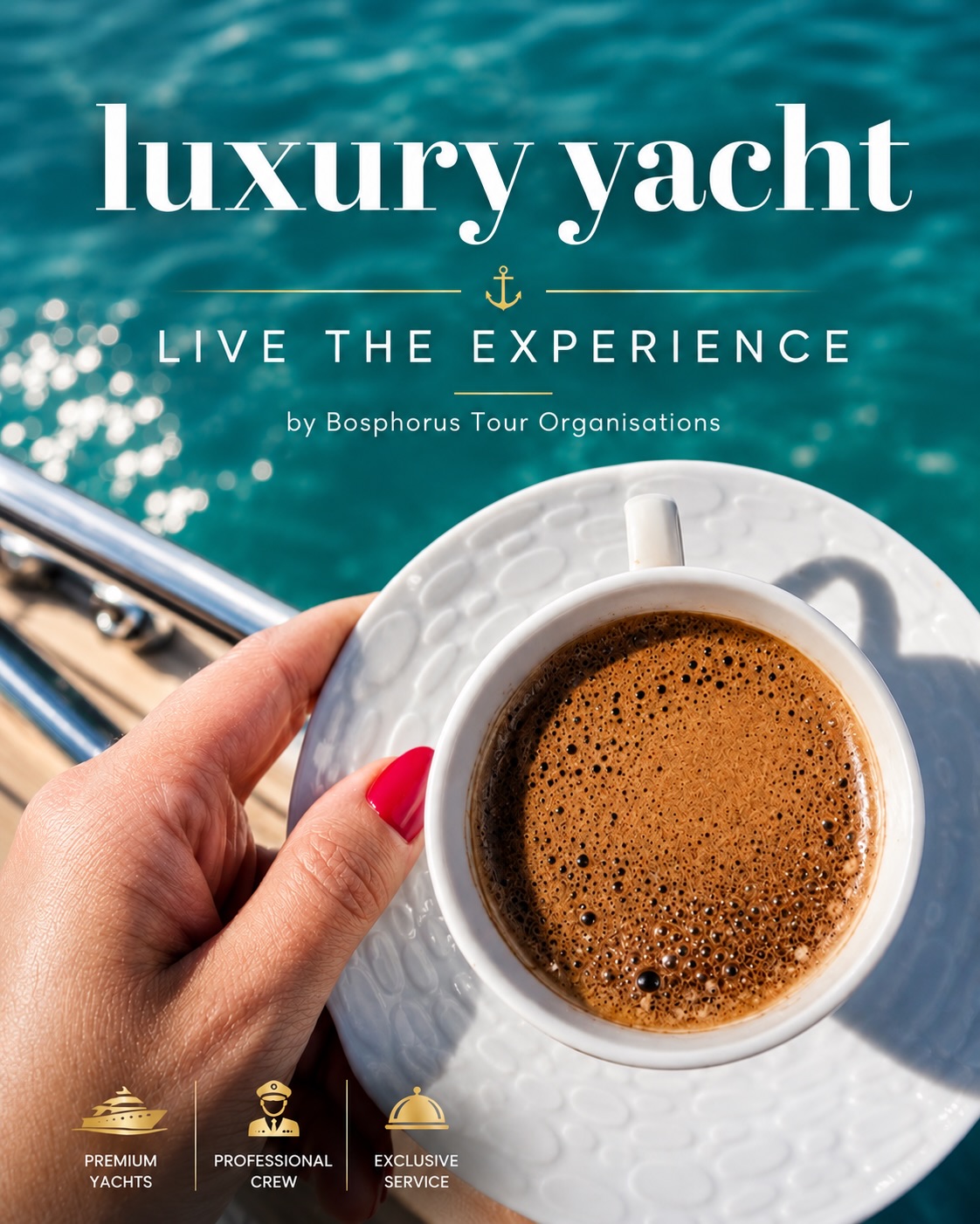 Step aboard a luxury yacht and experience the Bosphorus like never before. From stunning skyline views to the rich tradition of freshly brewed Turkish coffee, this is more than a cruise — it’s a cultural journey. Enjoy delicious treats, iconic landmarks, and unforgettable moments guided by local experts.

Book your spot and make your Istanbul trip truly special.

#BosphorusCruise #IstanbulExperience #TurkishCoffee #LuxuryYacht #IstanbulTours